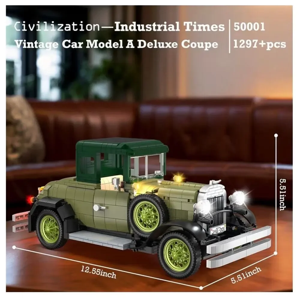 JMBricklayer Vintage Cars Building Sets for Adults with Lights 50001 (C220)